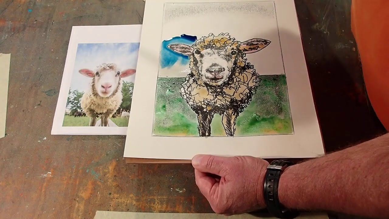 Ink Transfer Drawing with Mark Zimmerman- Little Lamb