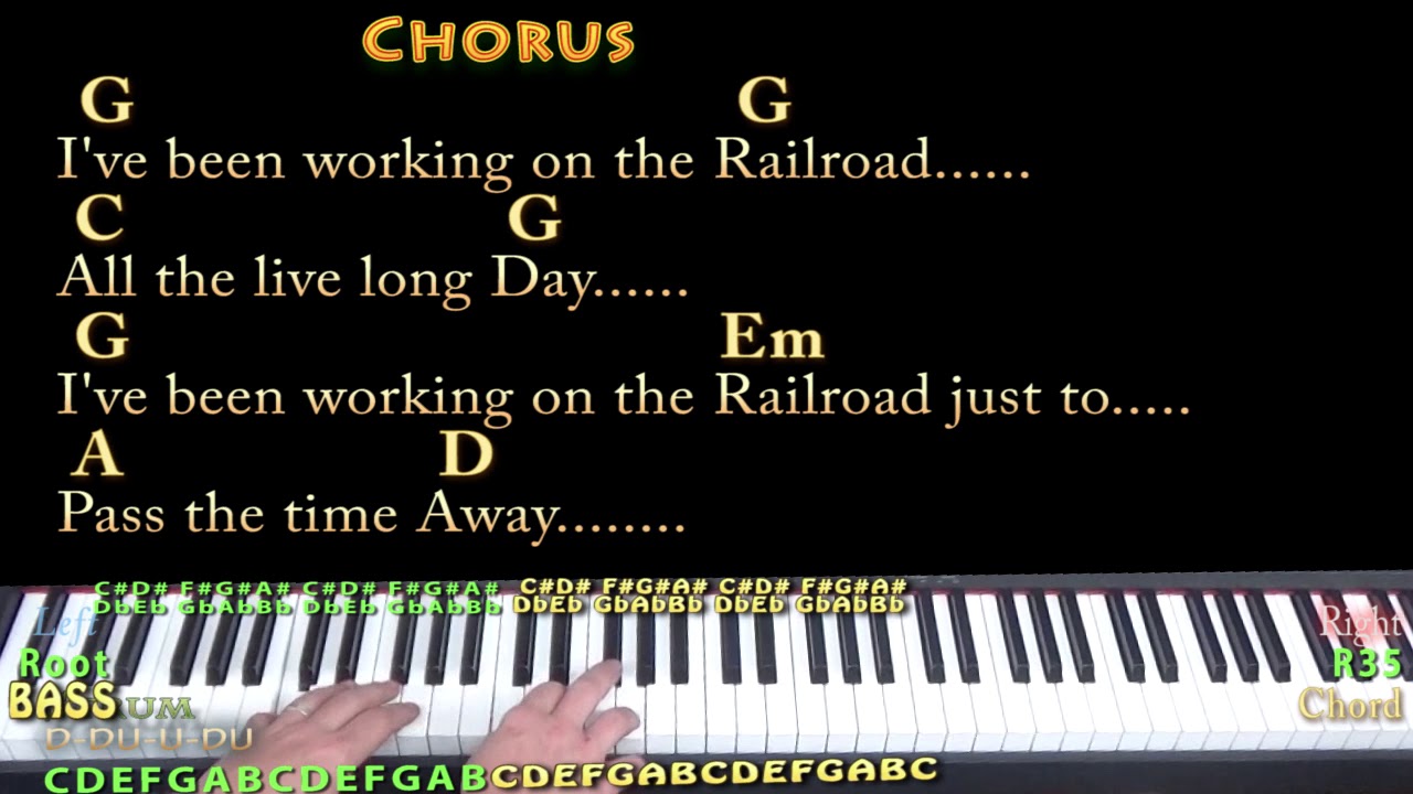 I've Been Working On The Railroad (Kid Song) Piano Cover Lesson in G with Chords/Lyrics