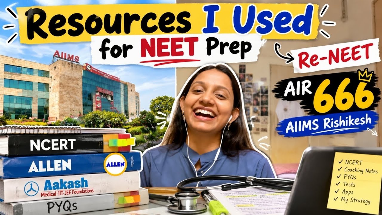 Resources I used for neet prep | Raw video | AIIMS Rishikesh |