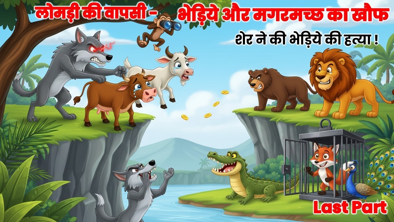 नया राजा कौन बनेगा? last part | भेड़िये और मगरमच्छ के आतंक का खौफ | Jungle Story | Cartoon Story