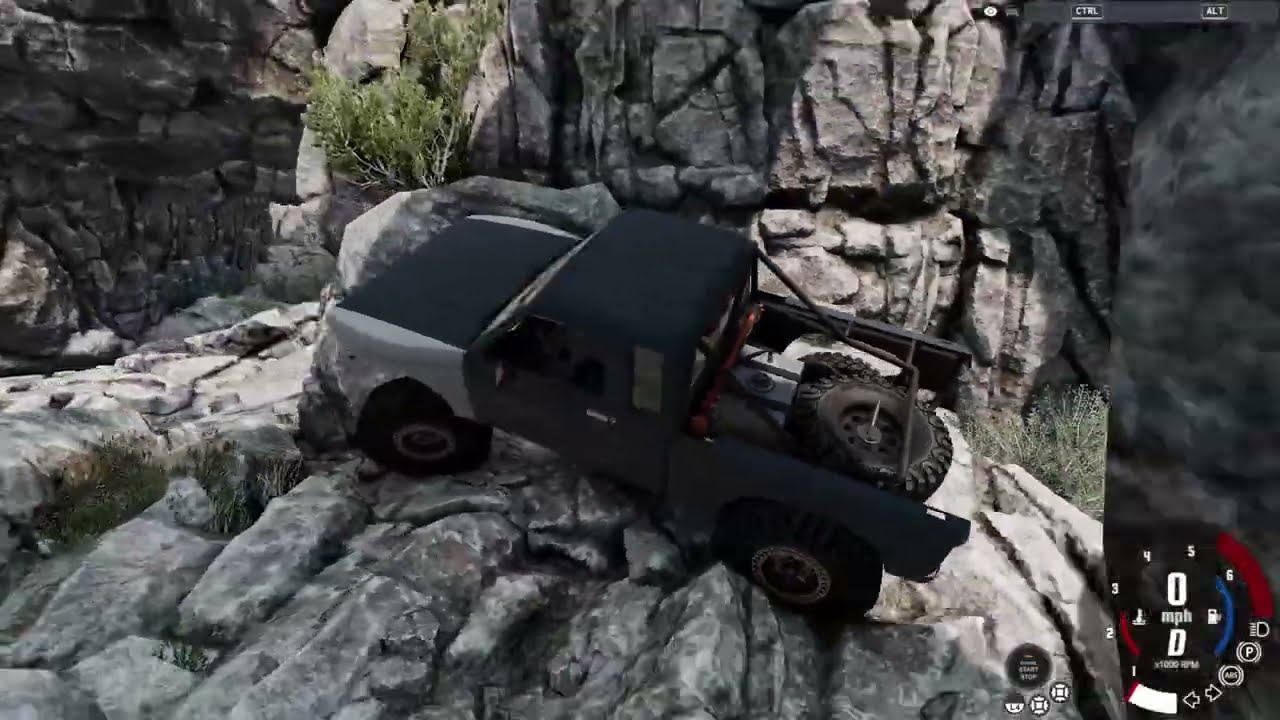 Pinned Between Stone | BeamNG Island Rock Crawl (Rescue) (No Commentary)