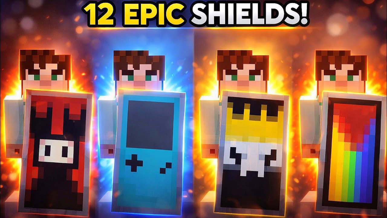 12 INSANE Custom Shield Designs in Minecraft 🛡