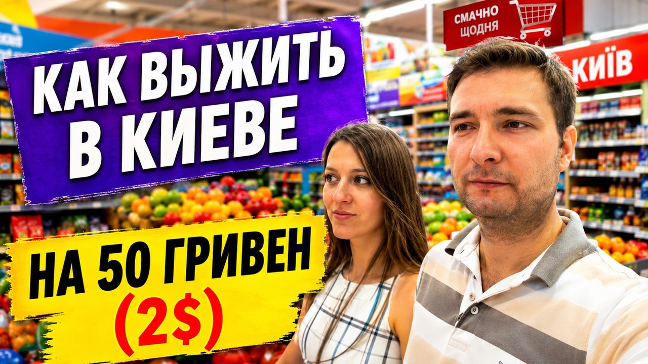 КАК ВЫЖИТЬ В КИЕВЕ НА 50 ГРИВЕН (МЕНЕЕ 2$) В ДЕНЬ: ЗАВТРАК, ОБЕД И УЖИН