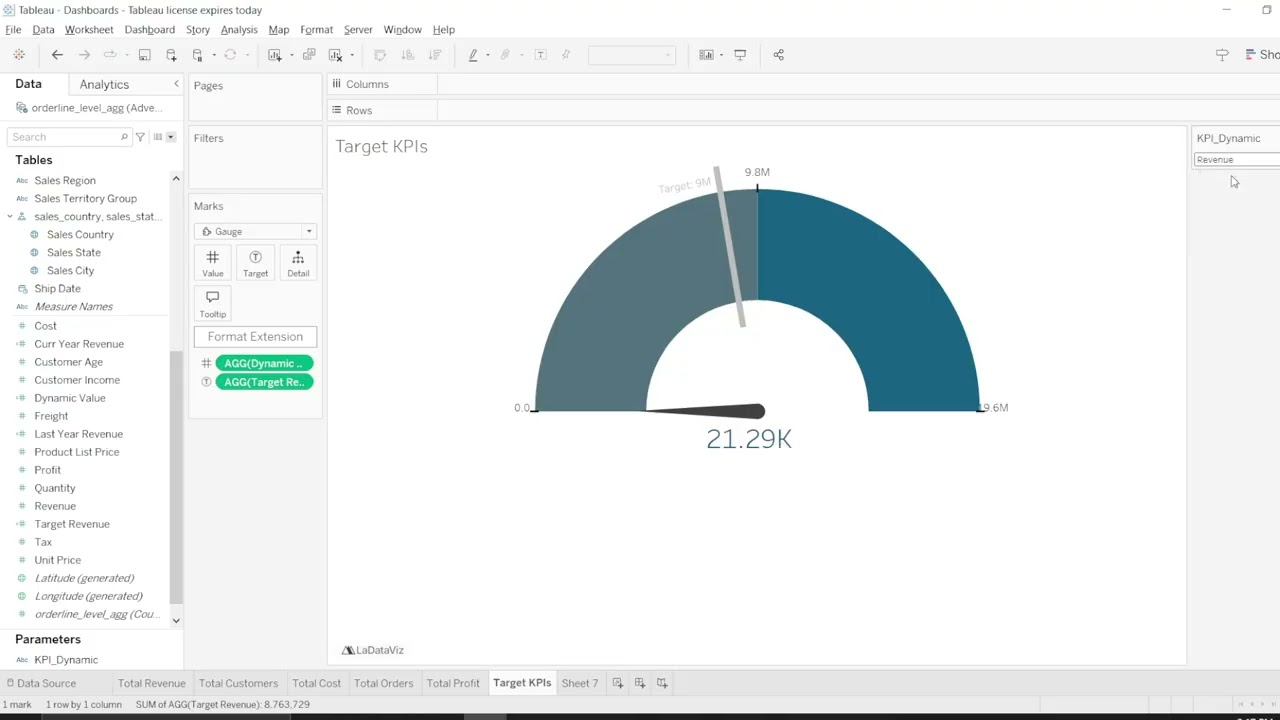 Create dynamic gauge chart in Tableau