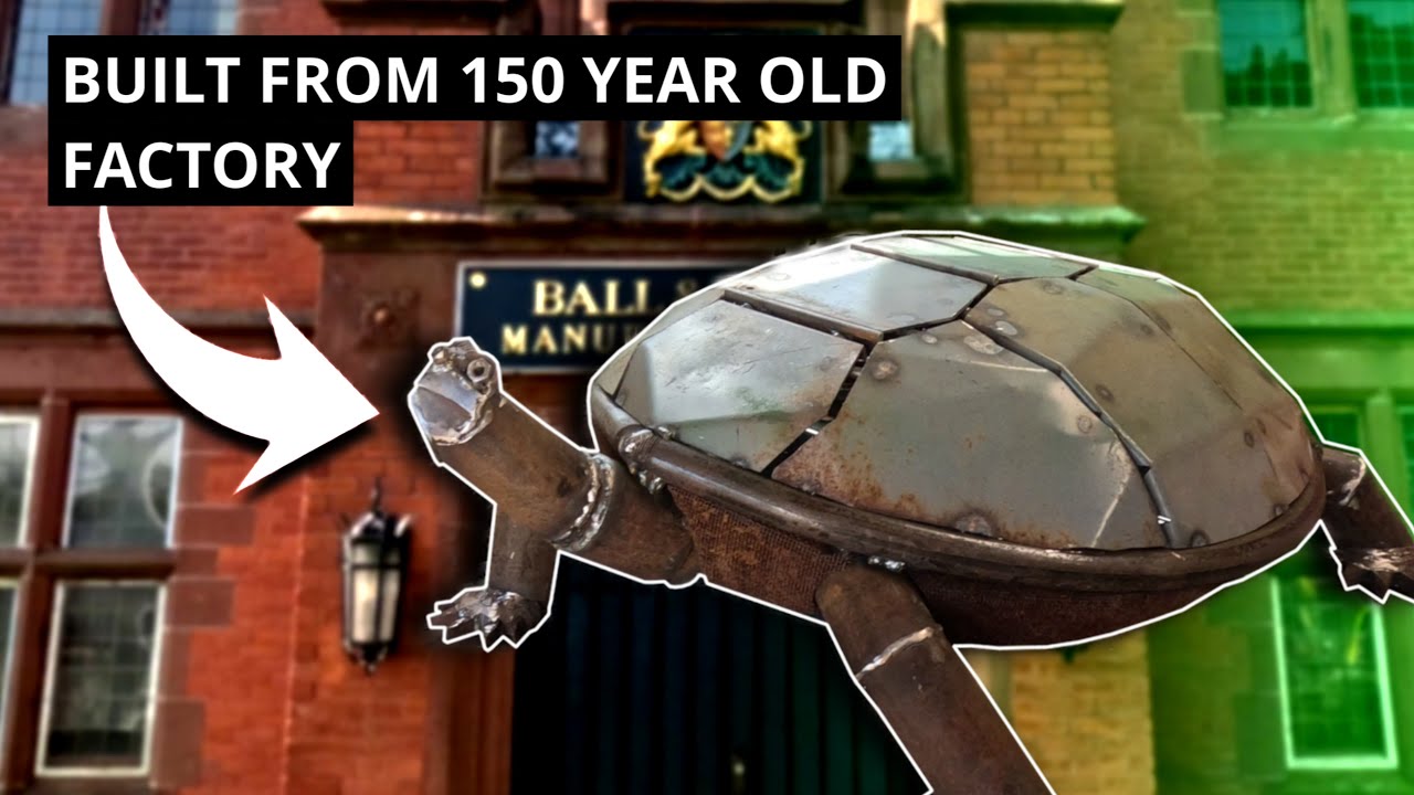 Вылепление черепахи из металлолома.