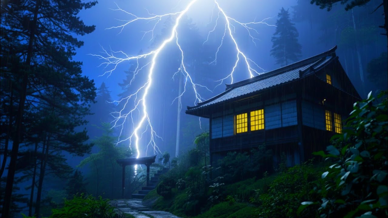 OMG‼️ TERRIBLE THUNDERSTORM ⛈️ Extreme Rain & Violent Thunder Sounds at Night