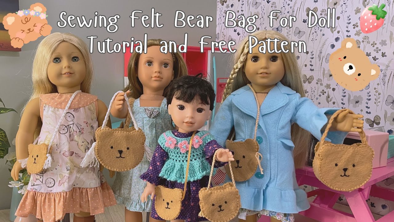 Sewing Felt Bear Bag For Doll | HappyBankkyCraftymom