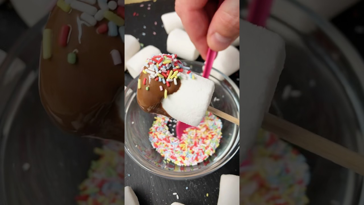 🍡 These Chocolate-Dipped Marshmallows Are Ridiculously Addictive #shorts #marshmello #quickdessert