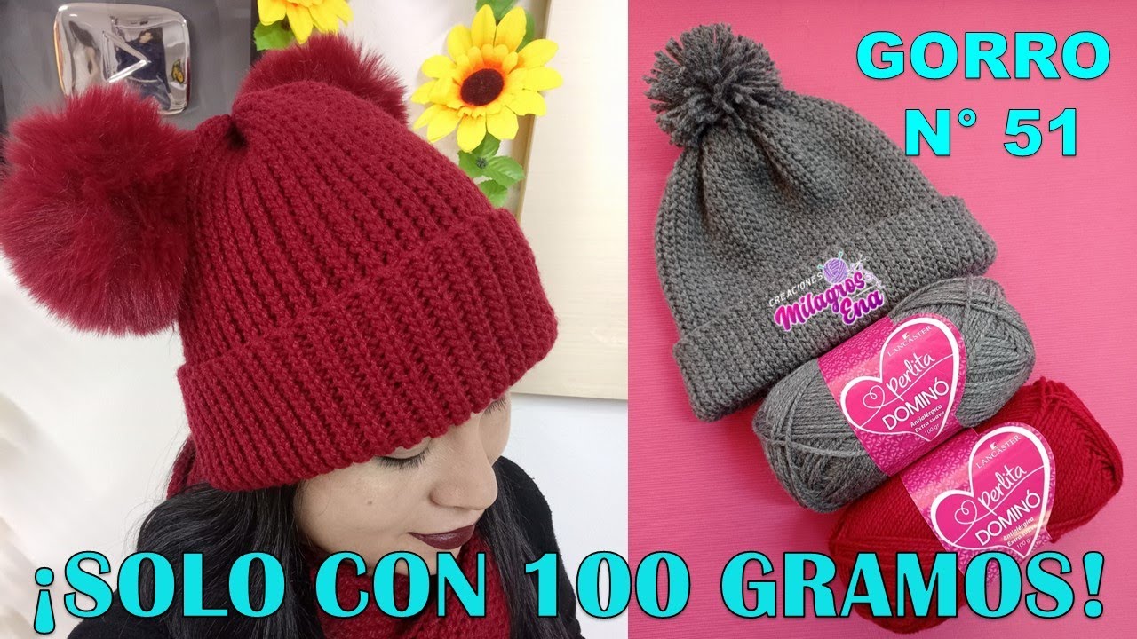 Como tejer el gorro N° 51 unisex MAS FACIL DE ELABORAR a crochet solo con 100 gramos de lana