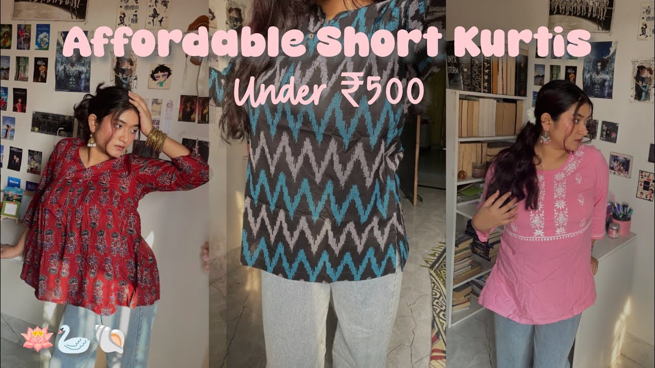 Affordable Short Kurtis for College and Office Wear | Short Kurtis under ₹500 🪷🦢
