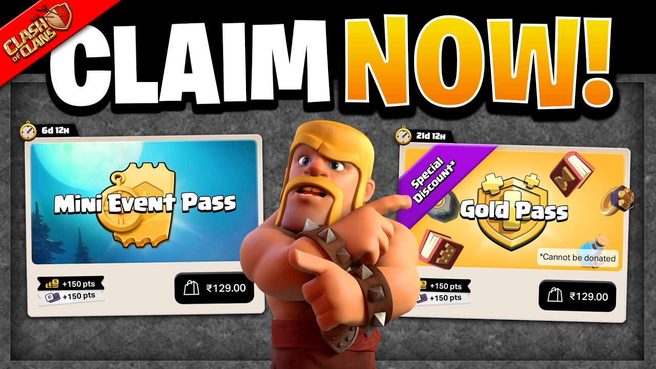 Claim Mini Event Pass & Gold Pass with Supercell Special Offer in Clash of Clans!