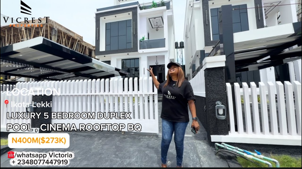 House for sale in Lekki Lagos Nigeria:Luxury 5 bedroom  detached duplex pool Bq in Ikota Lekki N400M