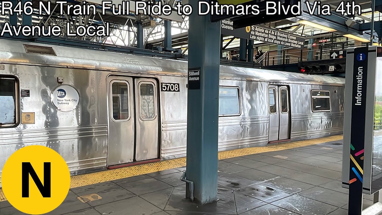 R46 N Train Full Ride to Astoria Ditmars Blvd Via 4th Avenue Local