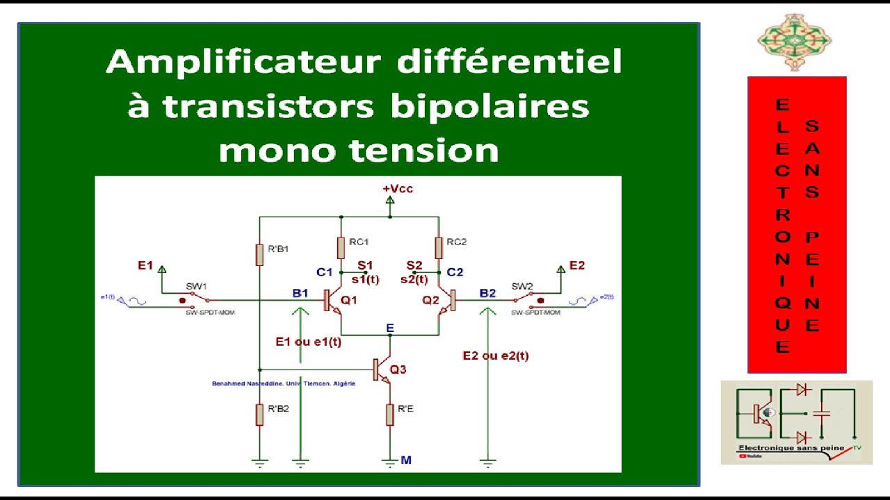 A 82 : Amplificateur différentiel à transistors bipolaires mono tension