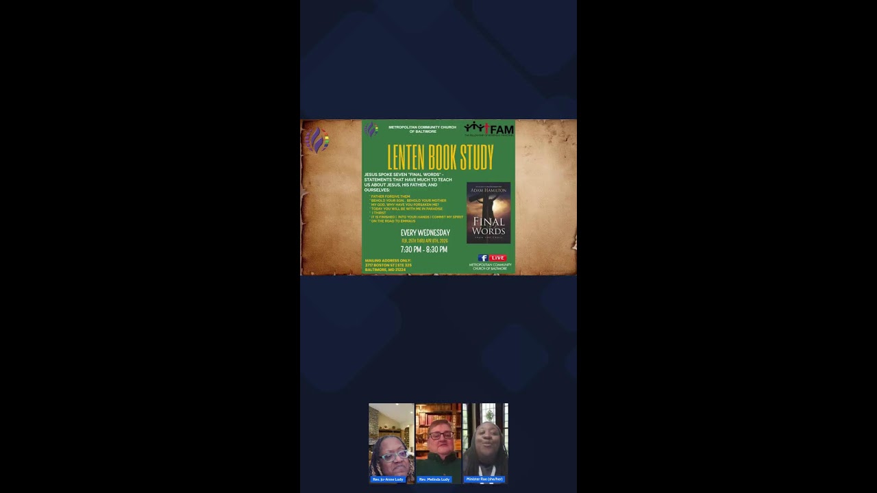 Metropolitan Community Church of Baltimore's Bible Study, 2/11/2026 📱