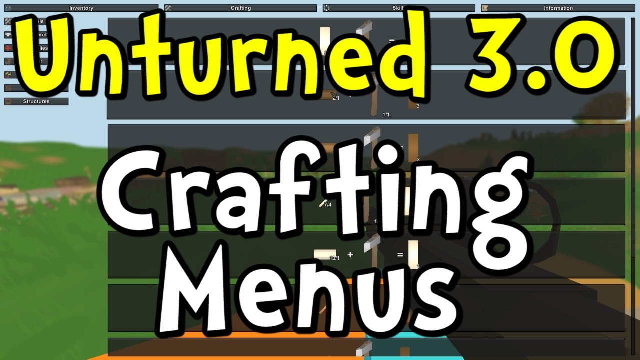 Обновление меню и рецептов крафта в UNTURNED 3.0!