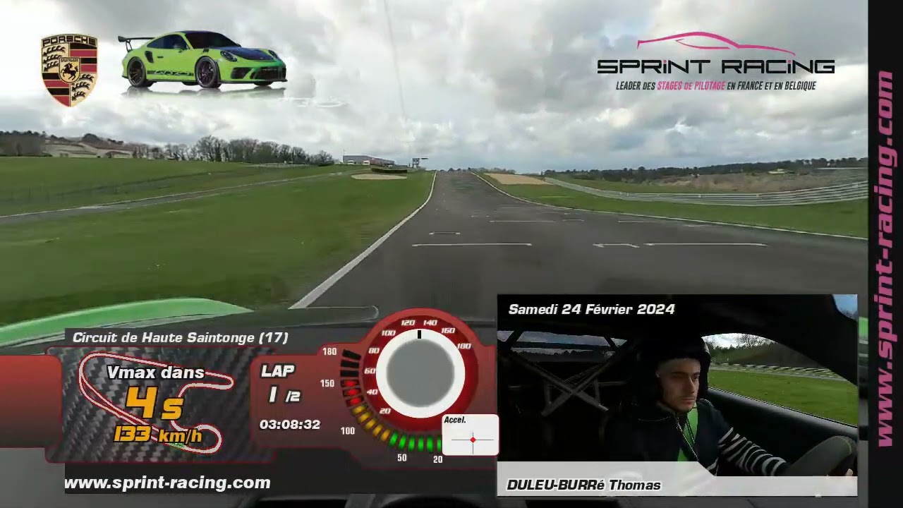 Stage pilotage PORSCHE 991 GT3rs sur le circuit de Haute Saintonge.