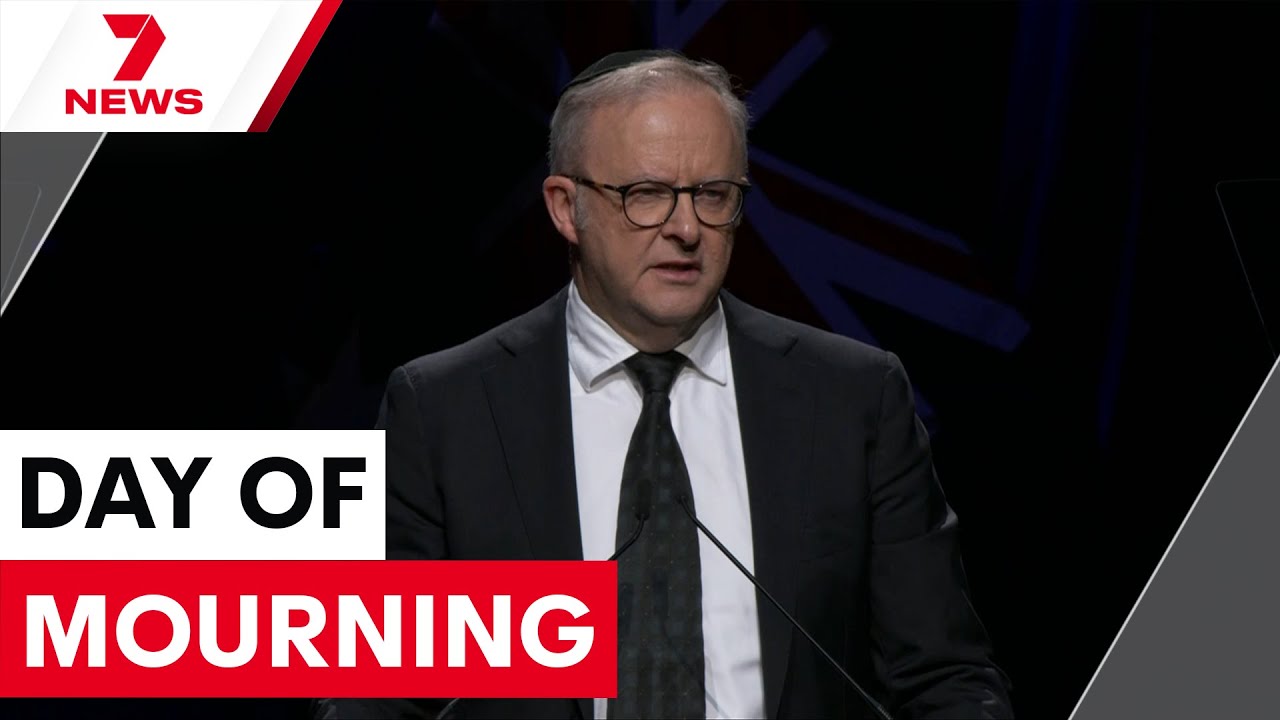 Prime Minister Anthony Albanese speaks at Australia's National Day of Mourning | 7NEWS