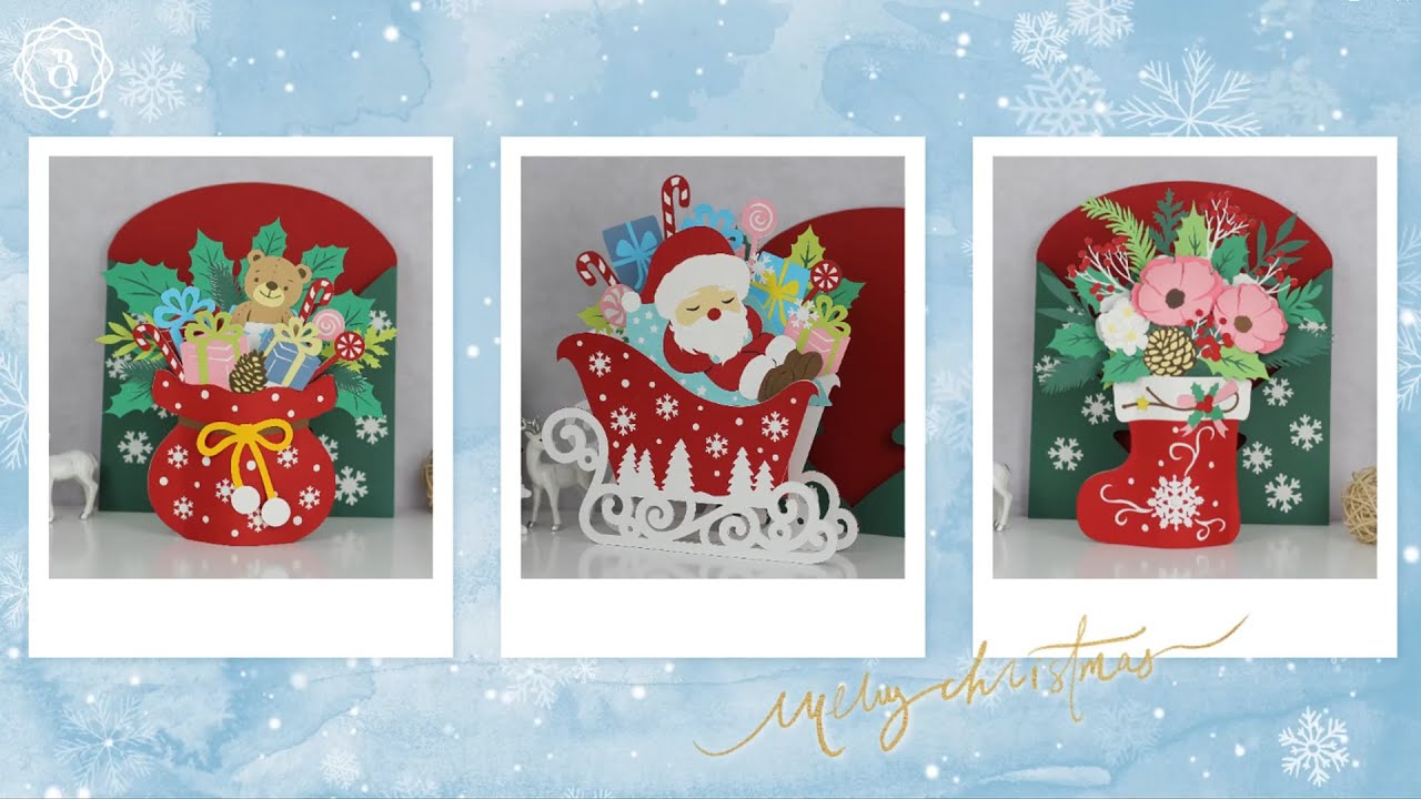 How to make Christmas Flower Pop Up Card