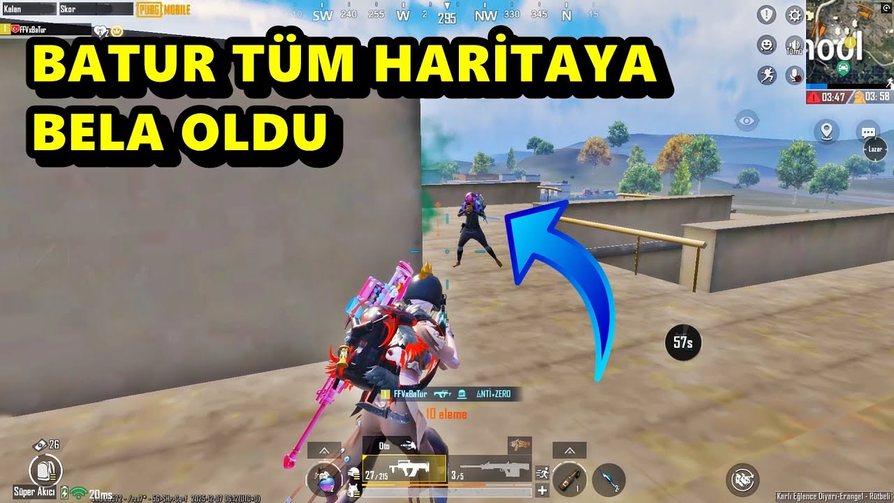 BATUR TÜM HARİTAYA BELA OLDU ! EFSANE MAÇ SOLO SQUAD PUBG MOBİLE