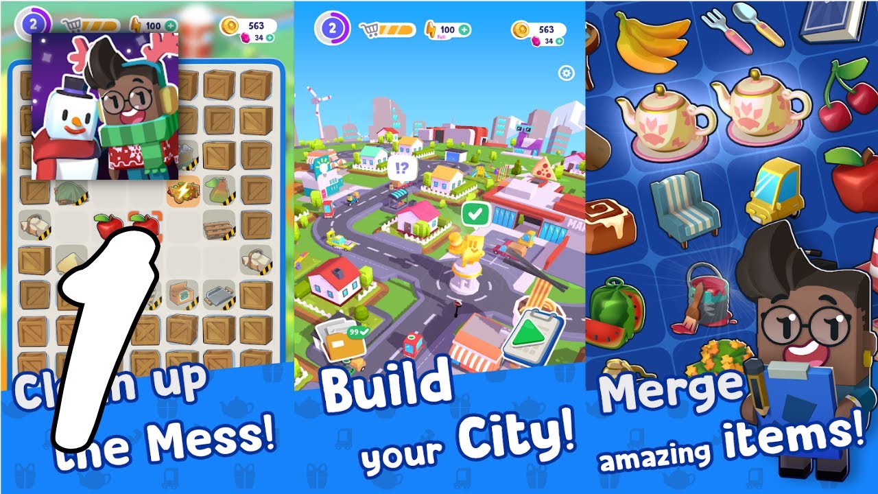 Merge Mayor - Match Puzzle Gameplay #1 All Levels (Android, IOS)