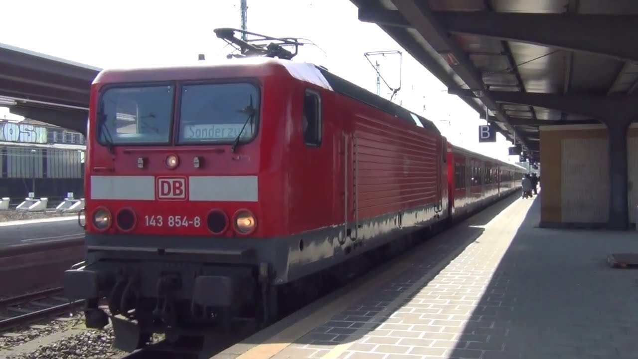 BR 143 Einfahrt Ausfahrt mit Sound - Sonderzug mit X-Wagen zum Signal Iduna Park Borussia Dortmund