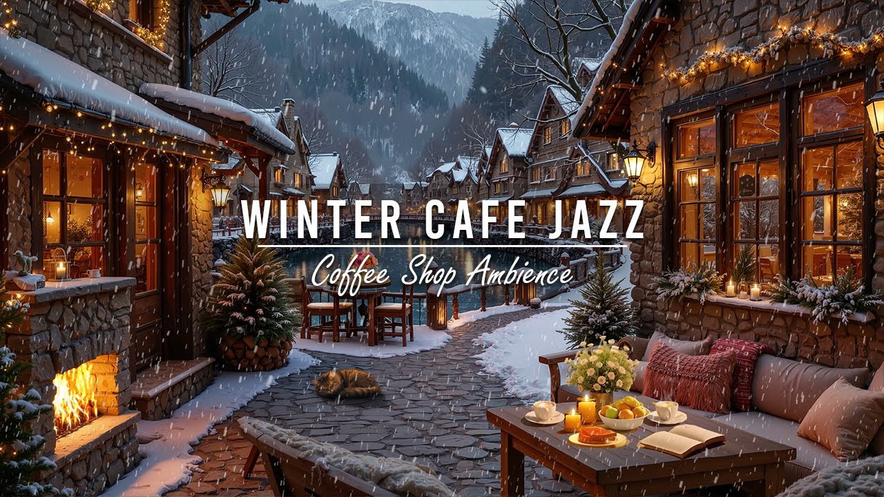Winter Cafe Ambience with Warm Piano Jazz Music ⛄ Soft Jazz Background Music for Studying, Working