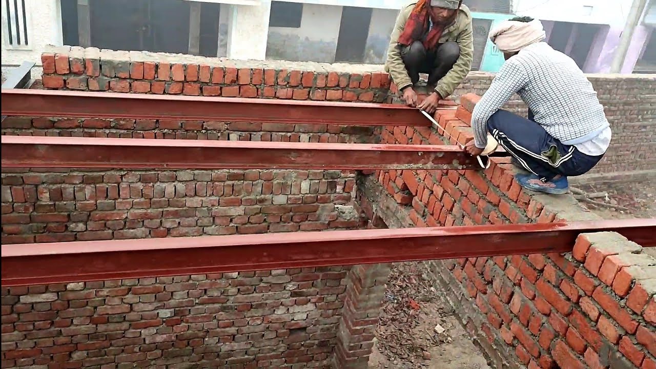 Gater Pathar Ki Chhatt Making Process ll Amazing Home Construction Work l Lal Pathar Lohe Ke Gatar