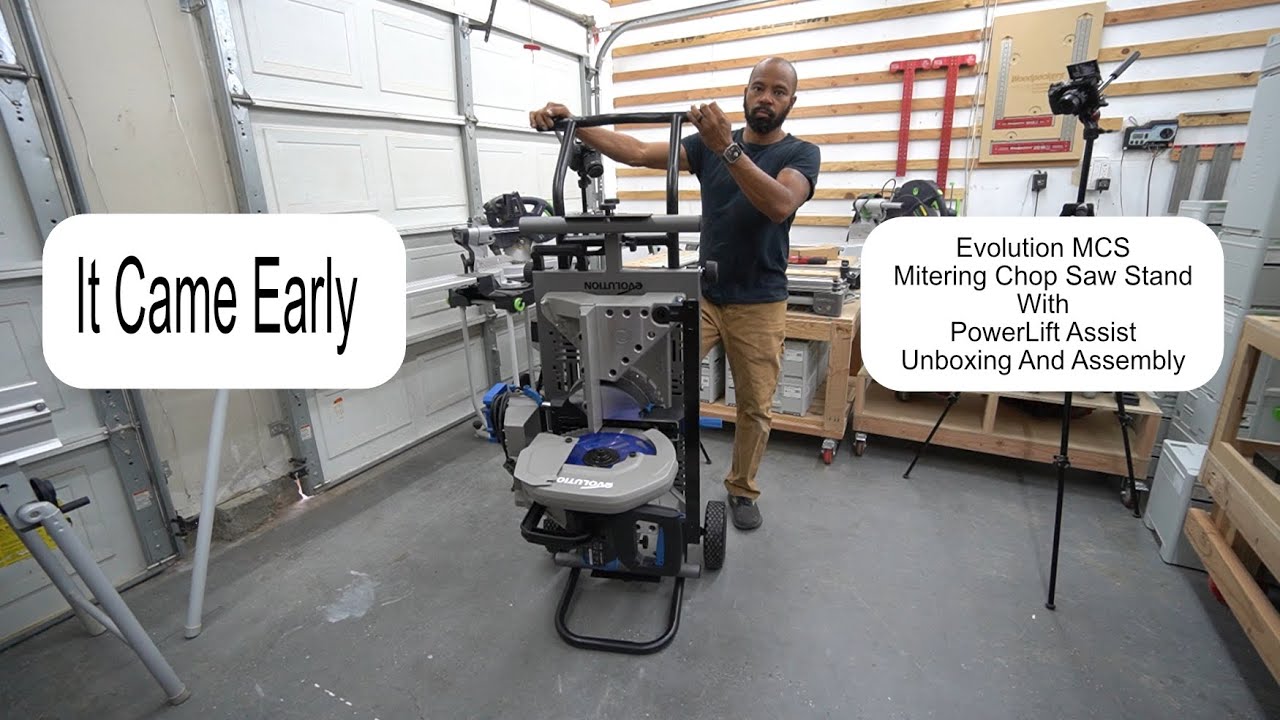 Evolution MCS Mitering Chop Saw Stand With PowerLift Assist Unboxing And Setup