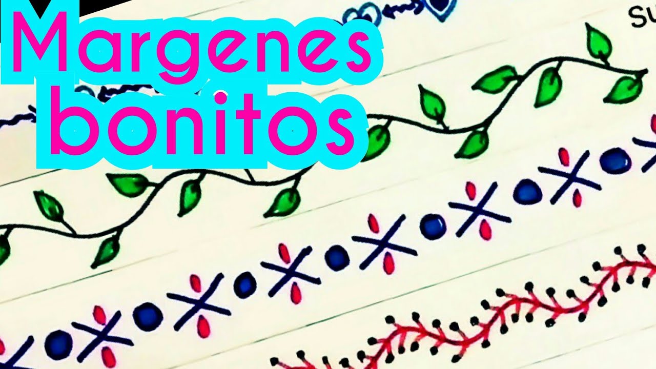 margenes / marcos para cuadernos | margenes bonitos | bordes para cartas | margenes para cuadernos