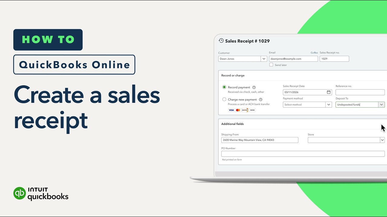 How to create a sales receipt in QuickBooks Online
