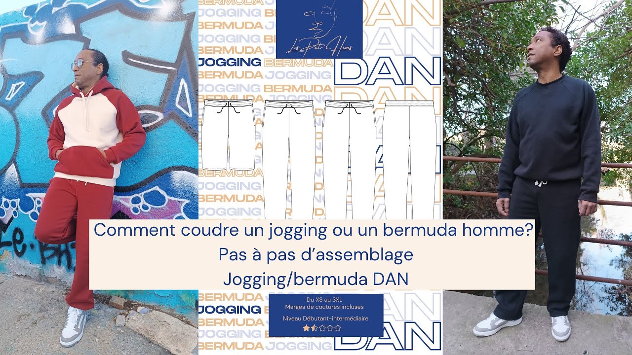 Comment coudre un jogging homme facilement ? Tuto couture pour coudre le jogging ou bermuda Dan