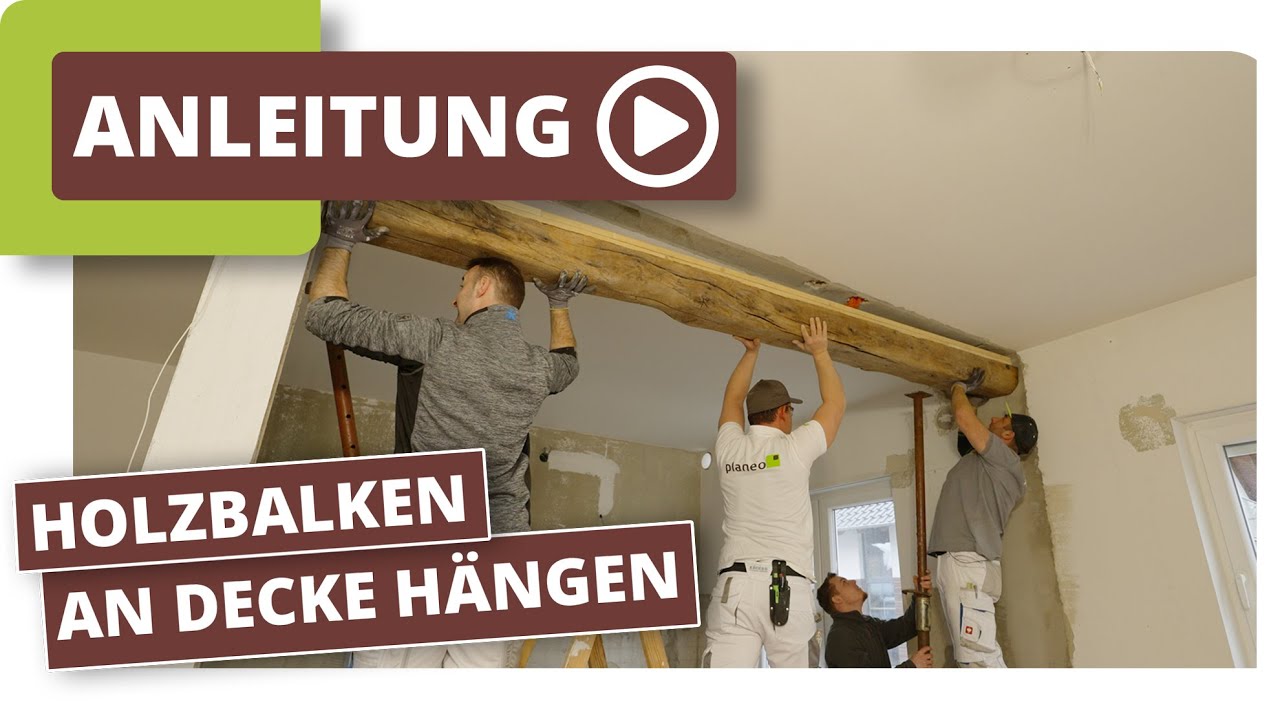 Holzbalken aufarbeiten und dekorativ in der Küche einbringen
