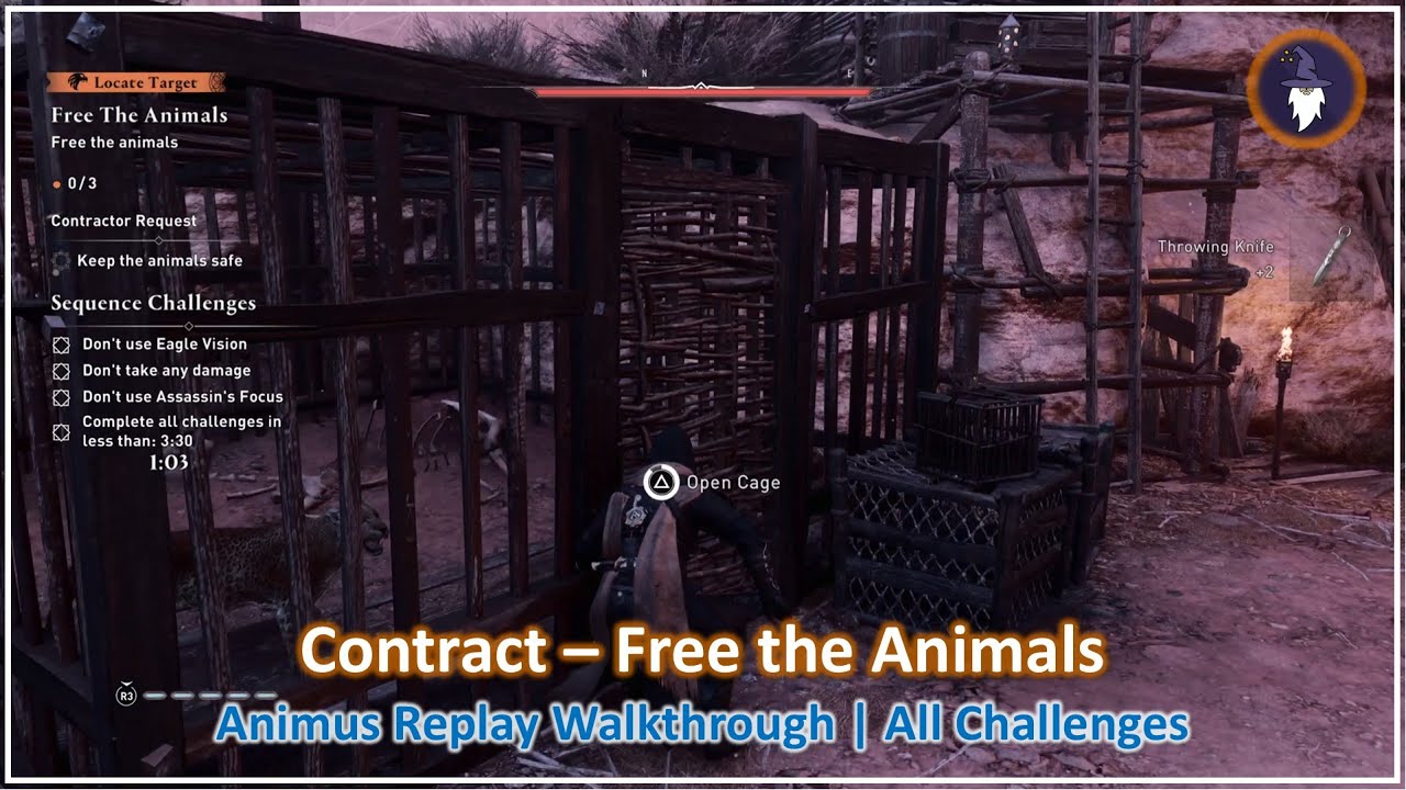AC MIRAGE VALLEY OF MEMORY DLC | FREE THE ANIMALS - SEQUENCE REPLAY [ALL CHALLENGES]
