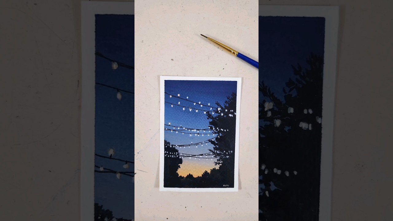 Day 10!Fairy lights painting✨ #art #viral #painting #satisfying #asmr