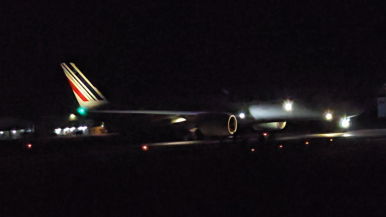 Air france Airbus A350-900 take off from Libreville to Paris 