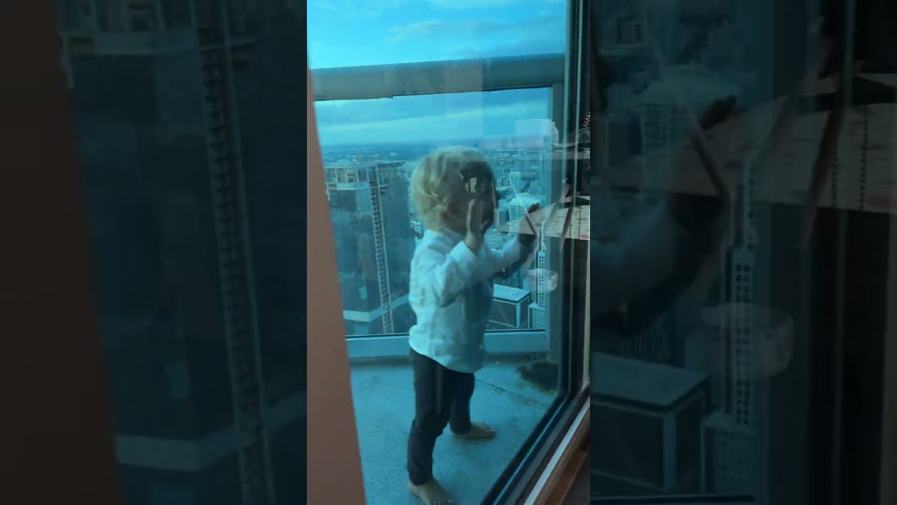 Funny Baby is playing on the balcony. Funny Baby Video!
