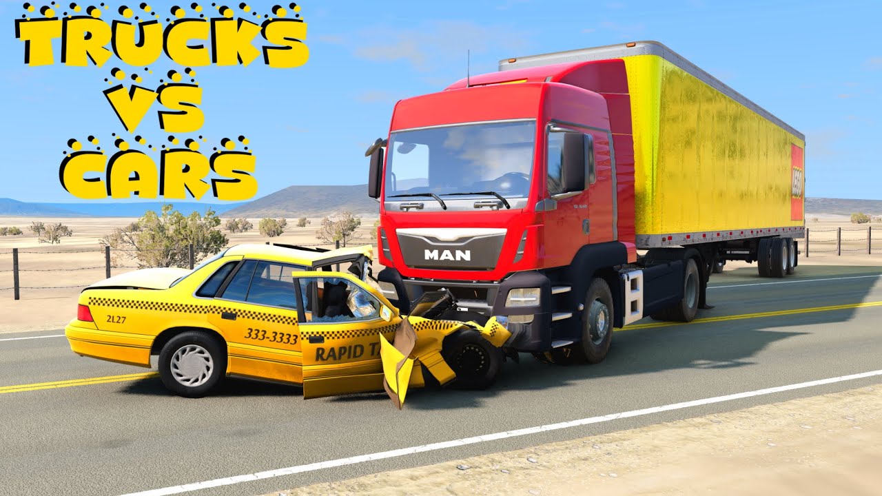 TRUCKS VS CARS CRASH - BEAMNG DRIVE