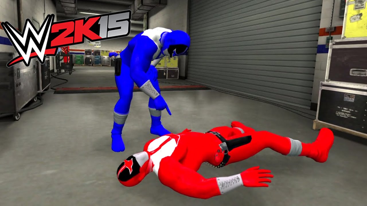 WWE 2K15 POWER RANGERS - Green Ranger vs Red Ranger vs Black Ranger vs Blue Ranger - Street Battle