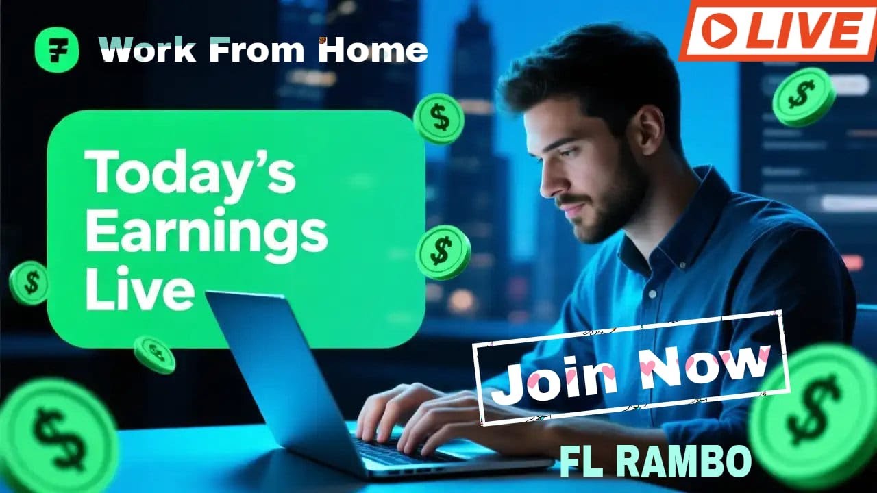 🟢 Online Earning LIVE 💸 Daily Work & Income | work from home job 🔥| FL Rambo