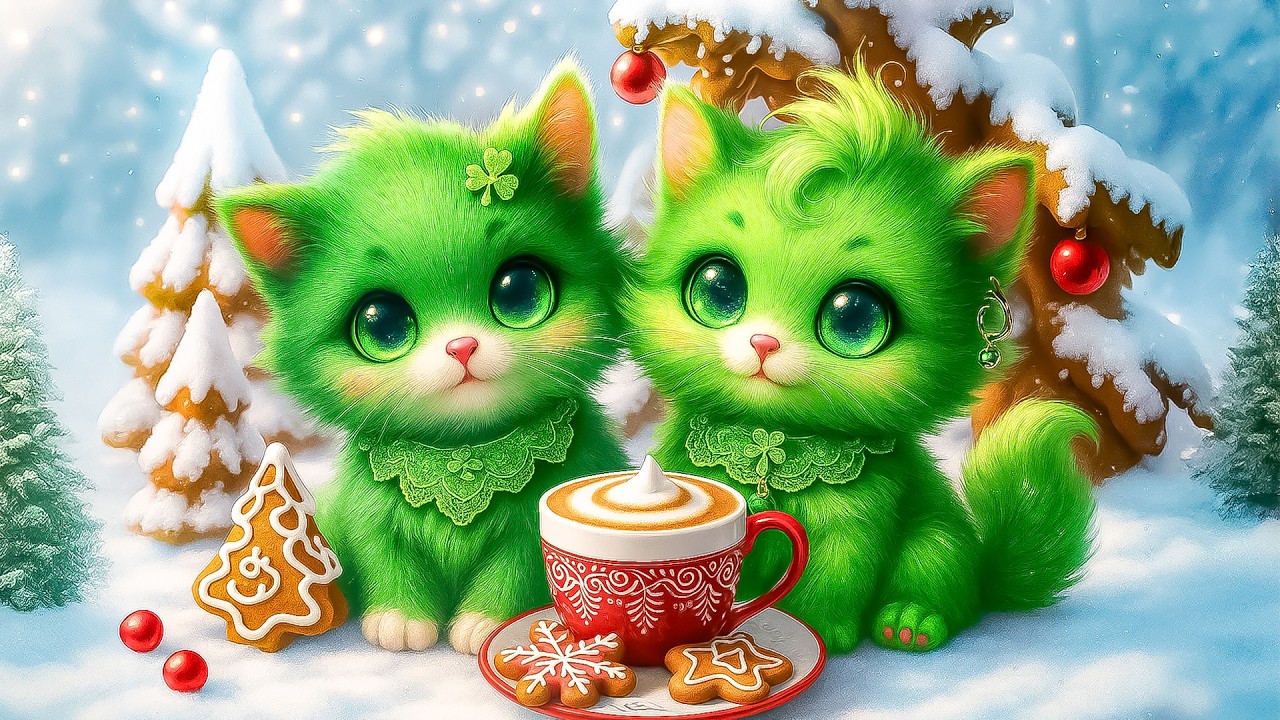 КОШАЧКИ ГРИНЧА 🎄 РОЖДЕСТВЕНСКАЯ МУЗЫКА ДЛЯ СНА. Снижает стресс и бессонницу, исцеляет разум ✨🎄
