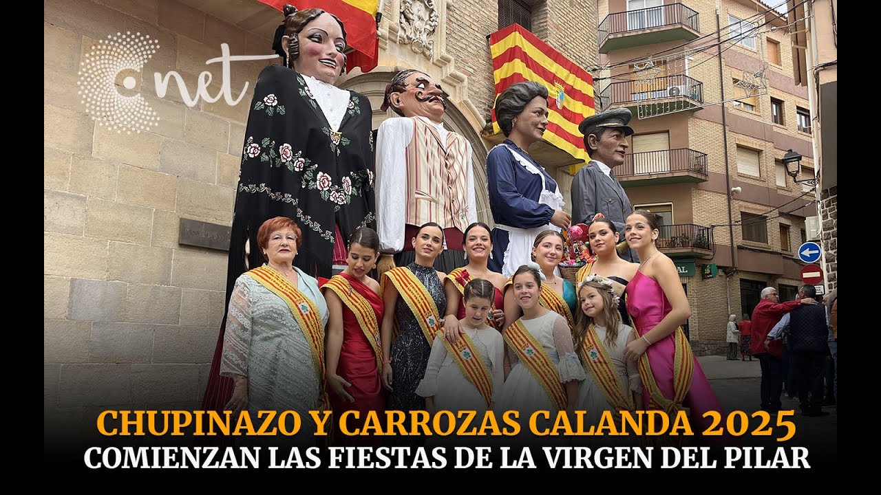 CHUPINAZO y desfile CARROZAS | Fiestas PILAR CALANDA 2025