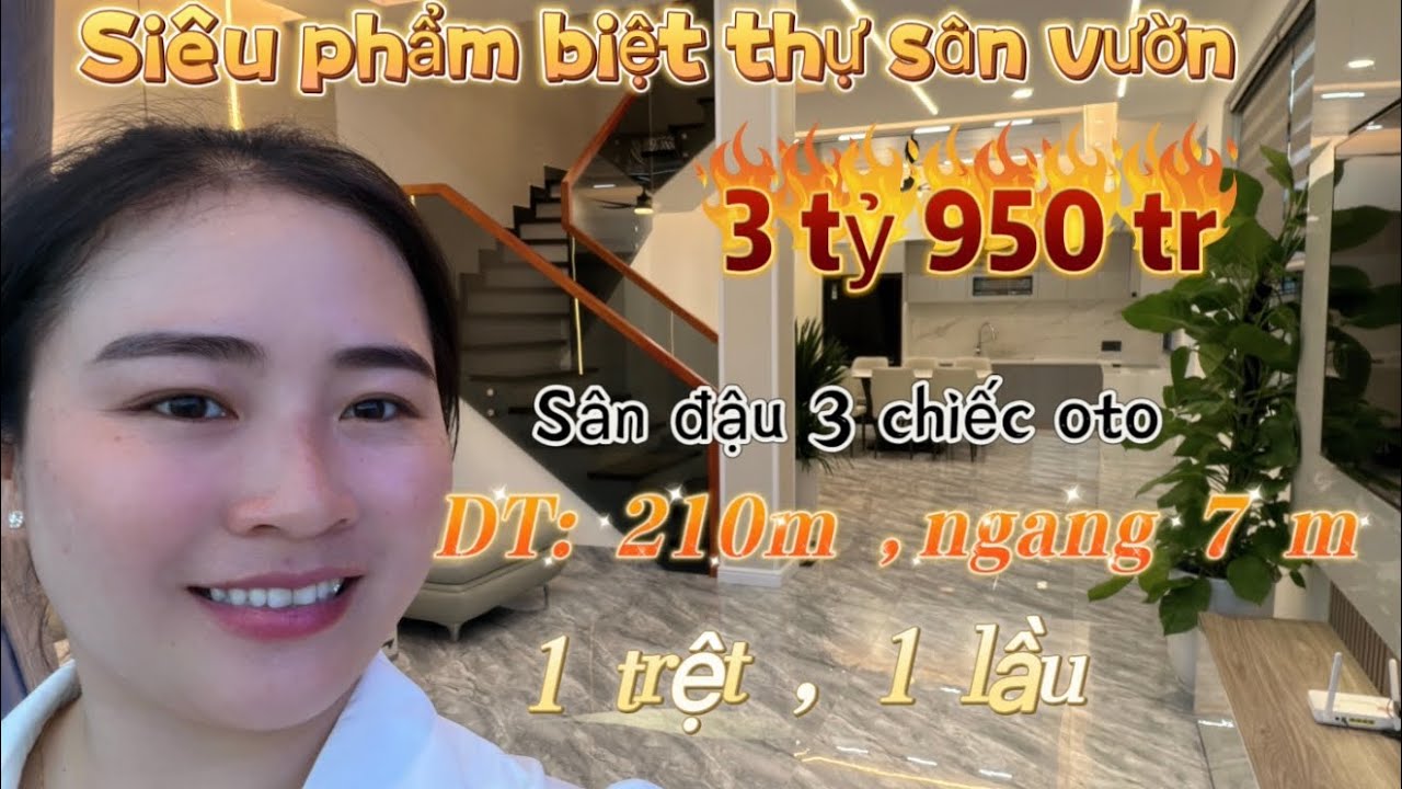 Biệt thự sân vườn . Diên sơn , Diên khánh . Giá 3 tỷ 950 tr . Sân đậu 3 oto , 3 p ngu , 3 wc