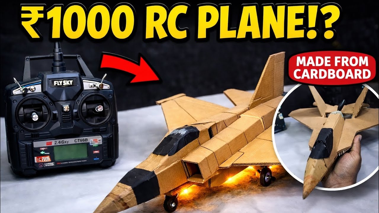 How to make a rc plane using 'CARDBOARD'||#rcplane #youtubeshorts #diy #experiment 