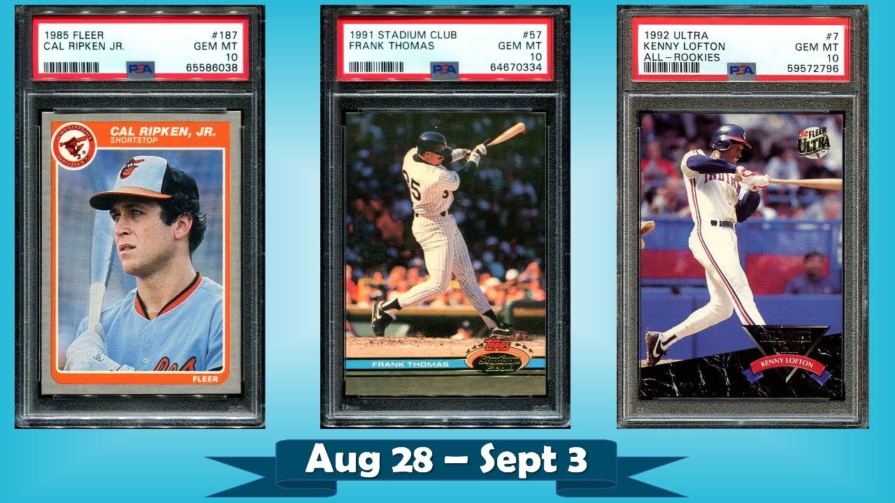 TOP 10 Highest Selling Baseball Cards from the Junk Wax Era on eBay | Aug 28 - Sept 3, Ep 82