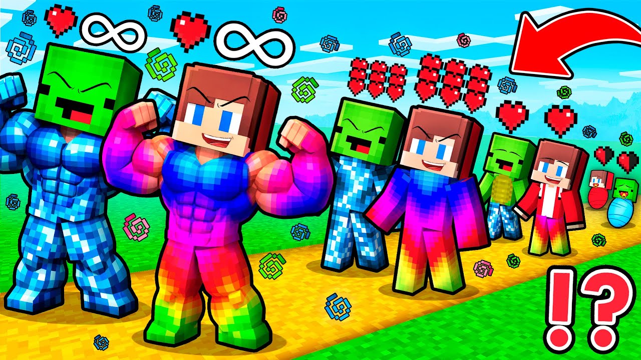 JJ and Mikey : STORM vs RAINBOW Life Cycle Survival Battle - Maizen in Minecraft ! (Maizen)