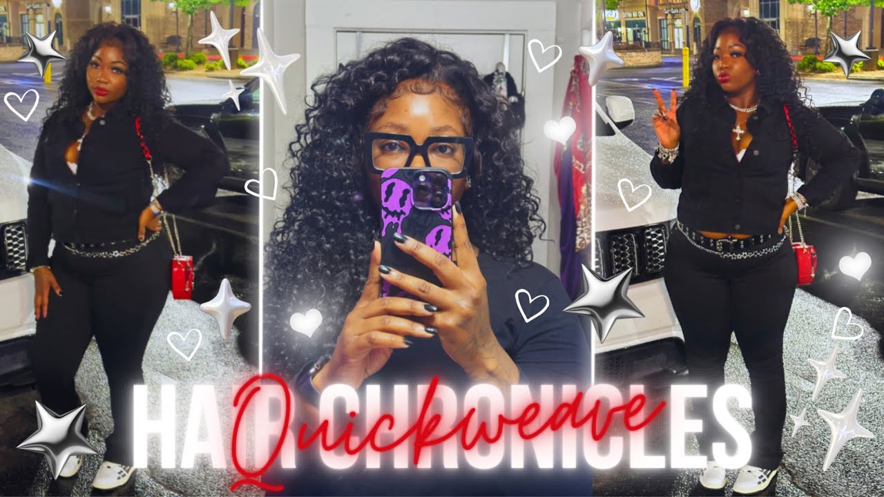 DIY QUICKWEAVE MIXING 3 CURLS, ORGANIQUE WATER CURL, HAWAIIAN CURL, AND OCEAN DEEP WAVE NO LEAVE OUT