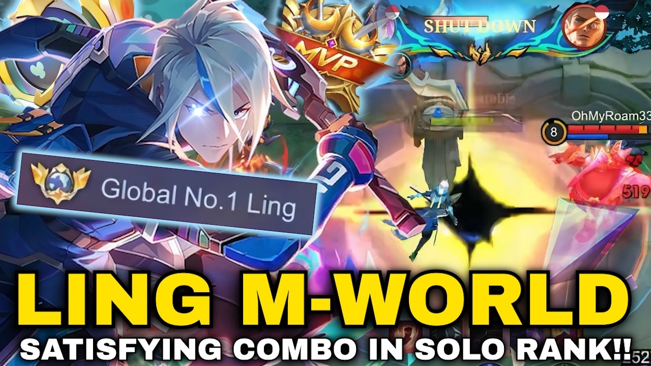 LING M-WORLD SATISFYING COMBO IN SOLO RANK!! LING FASTHAND GAMEPLAY USING THE HARDEST SKIN M-WORLD