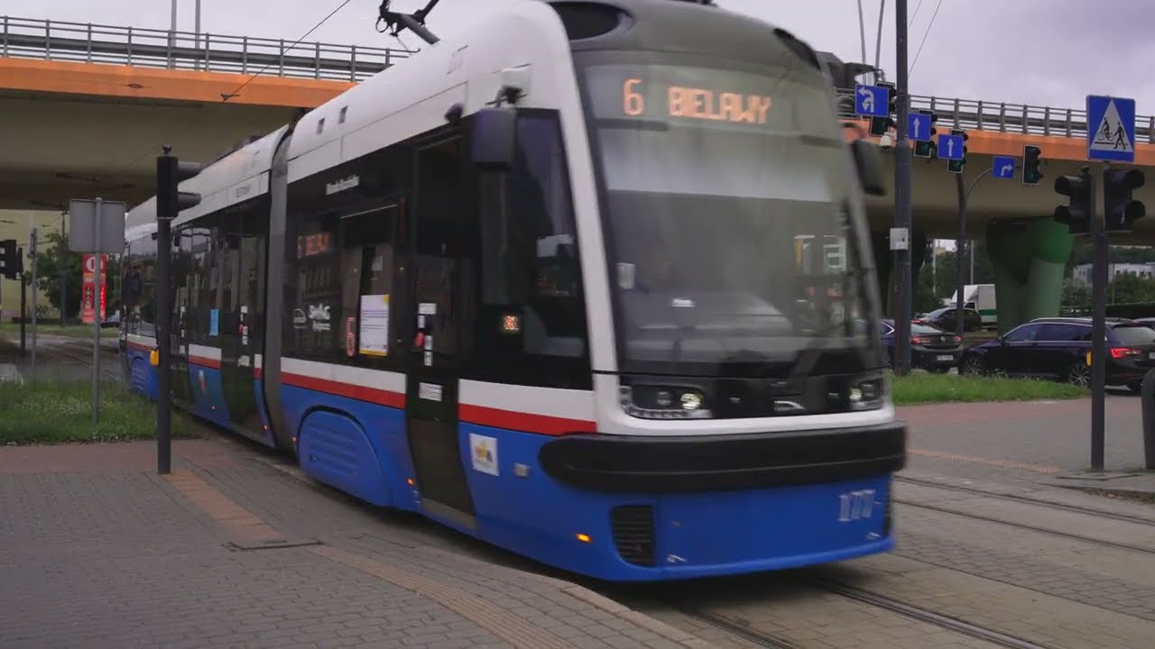 Poland, Bydgoszcz, tram 6 ride from Dworzec Autobusowy to Paderewskiego