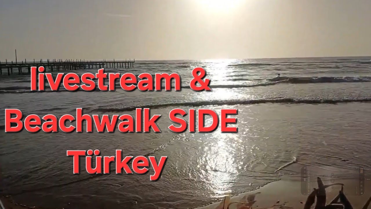 🍹☀️ Side Turkey live Cocktail bar /Meerblick & Strandspaziergang in Sonne (Ambient Sound)